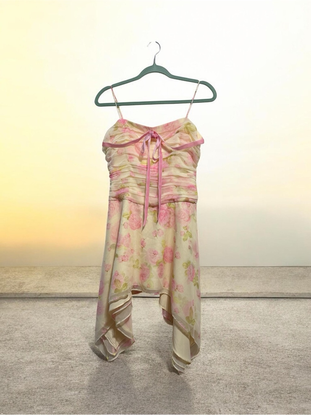 NWT-For Love And Lemons Floral Satin Slip - Pink & Cream